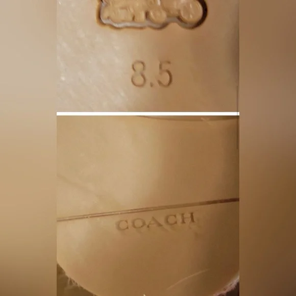 Coach Women's Coral and Tan Slide Sandals - Picture 6 of 8